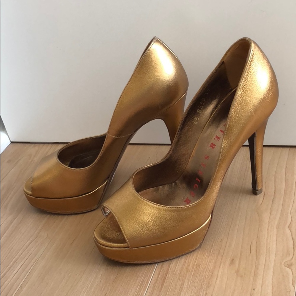 Walter Steiger gold high heels